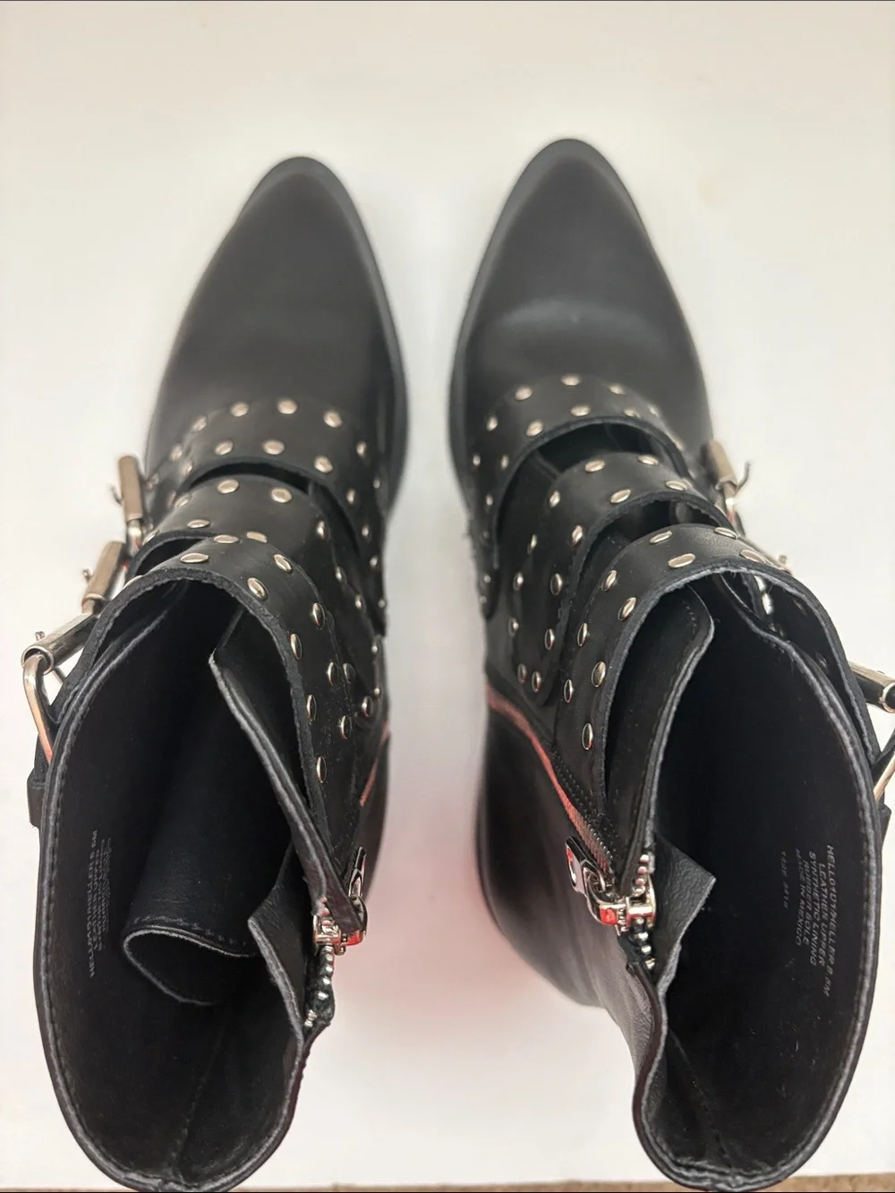 Steven Women's Black Studded Buckle Ankle Boots Size 8.5